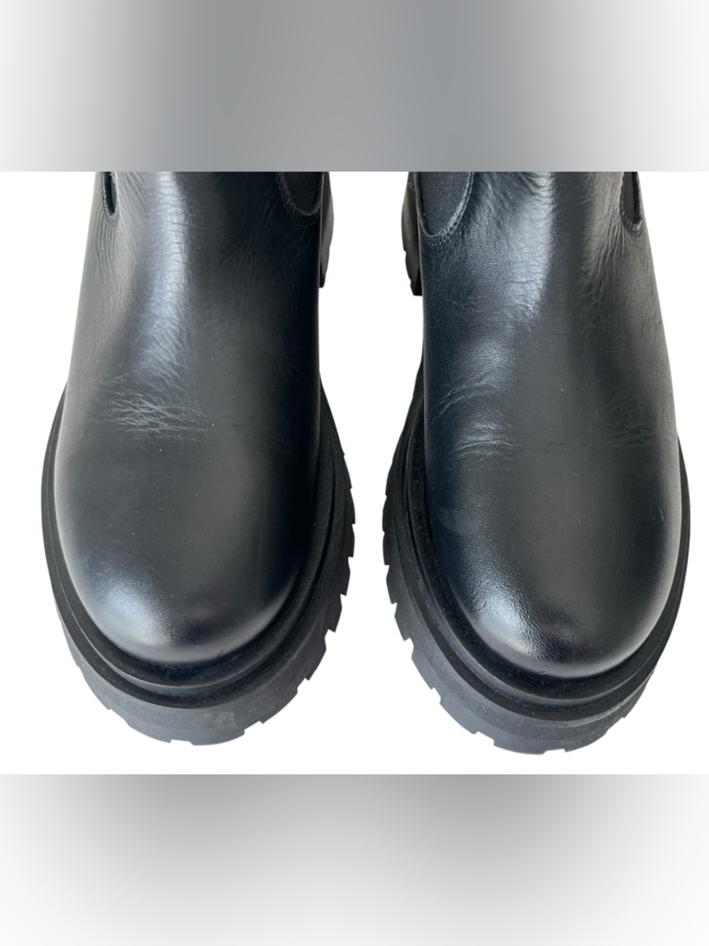 & other stories Chelsea leather ankle boots black NEW 38 US7 - Picture 7 of 12